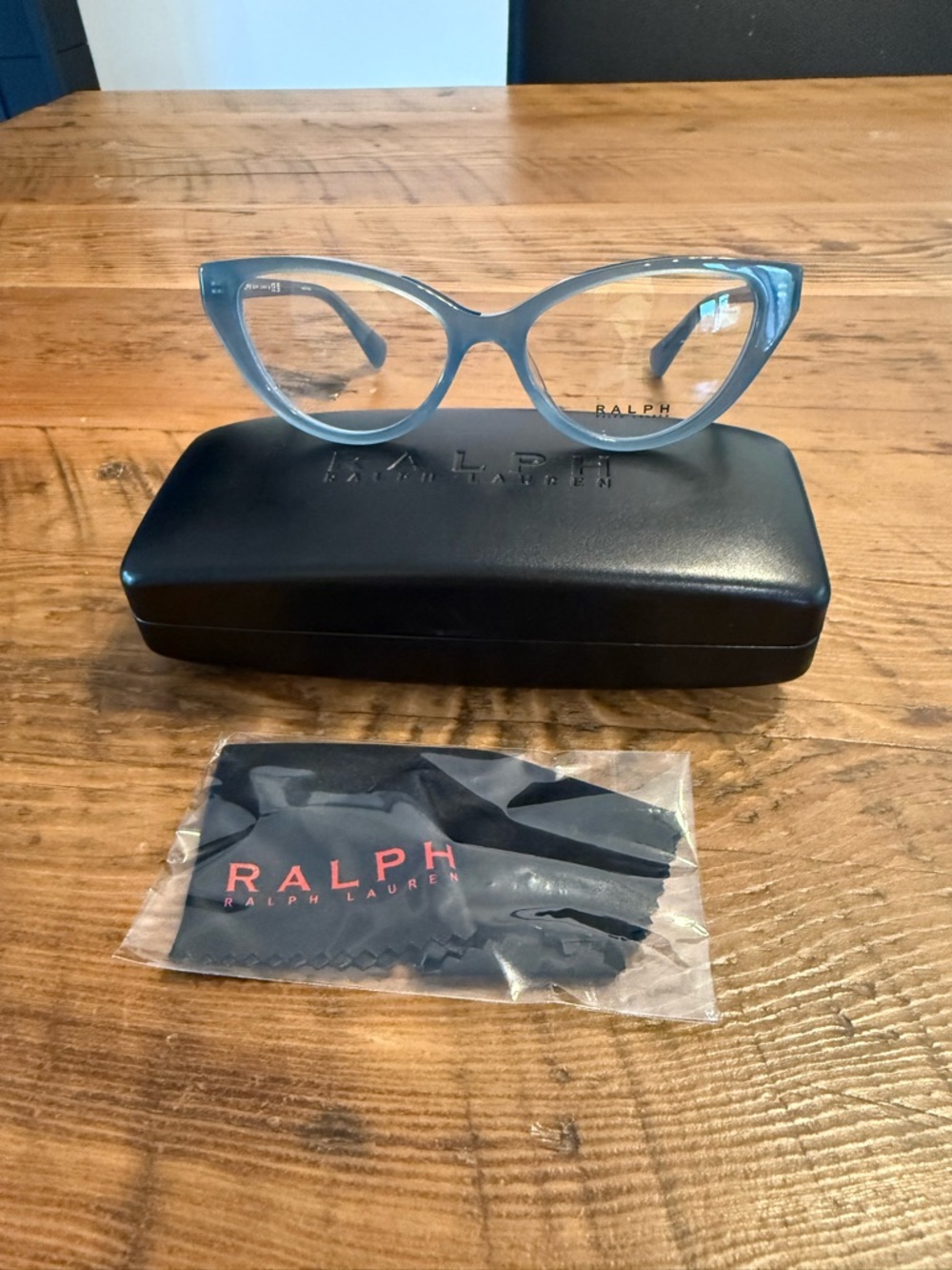 NWT Ralph Lauren Women's Pale Blue Cat-Eye Eyeglass Frames